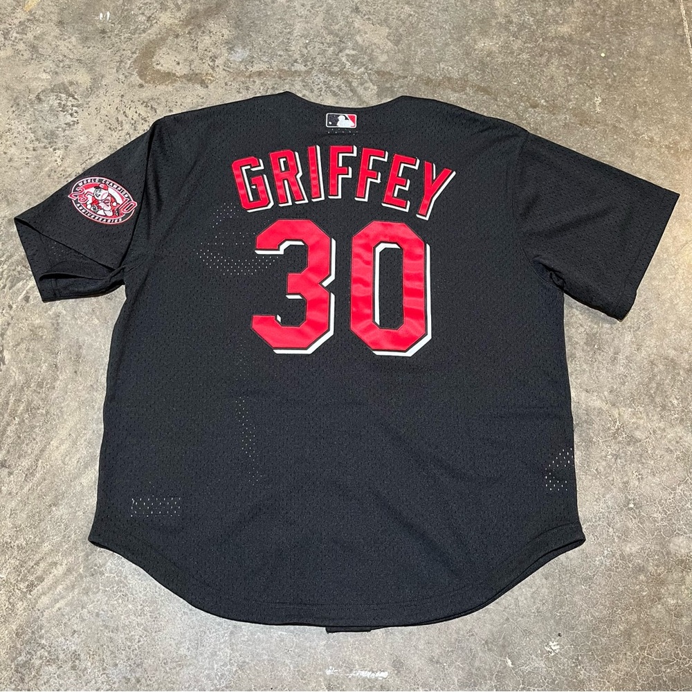 Mitchell & Ness Cincinnati Reds Ken Griffey Jr 2000 Black Jersey Men’s Size XL - Picture 2 of 9